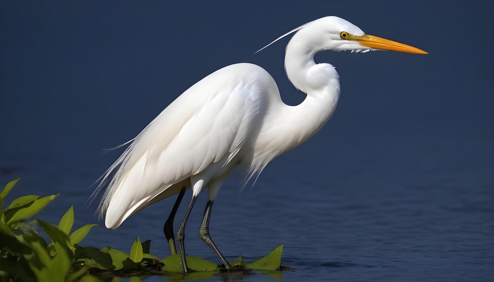 AI generated Great White Egret bird Stock Photo,Egret bird photography.Wildlife Photography, photo