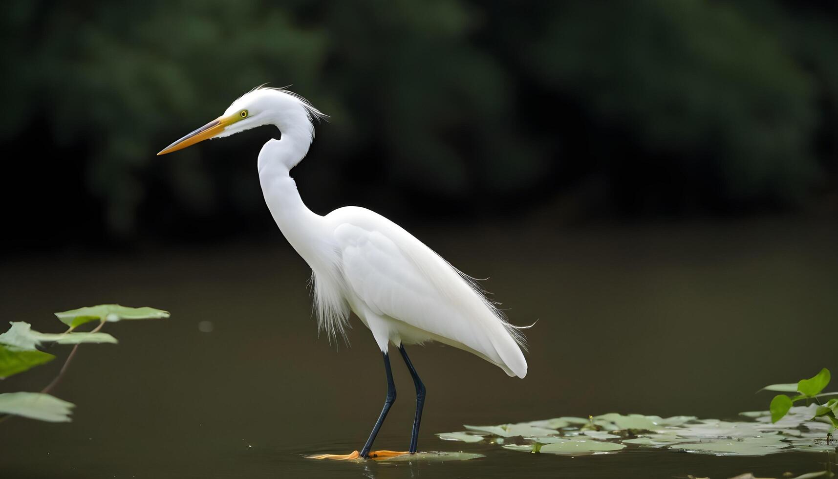 AI generated Great White Egret bird Stock Photo,Egret bird photography.Wildlife Photography, photo