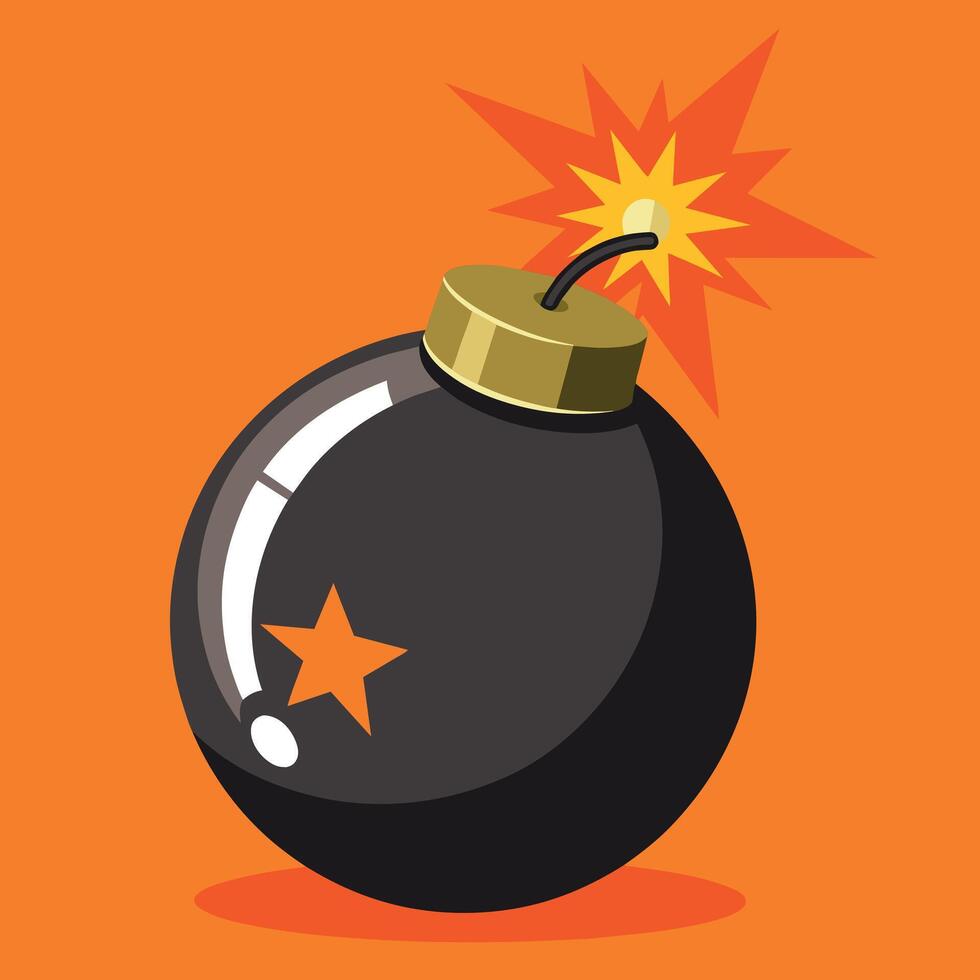 Cartoon bomb on a fire vector illustration