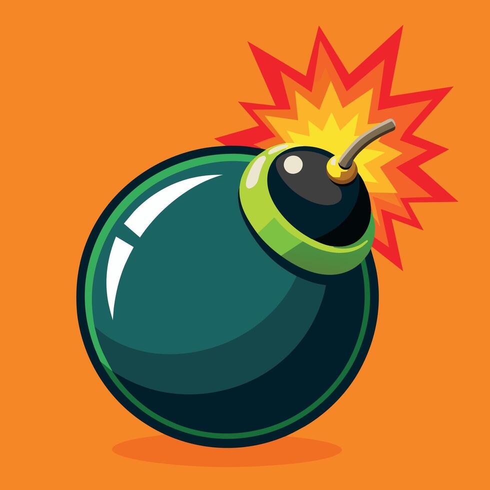 Cartoon bomb on a fire vector illustration