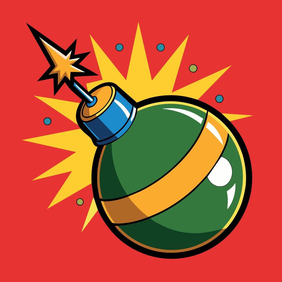 Cartoon bomb on a fire vector illustration