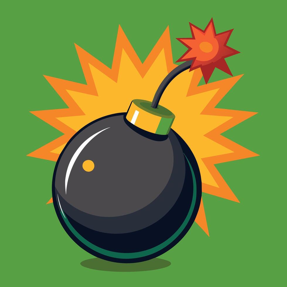 Cartoon bomb on a fire vector illustration