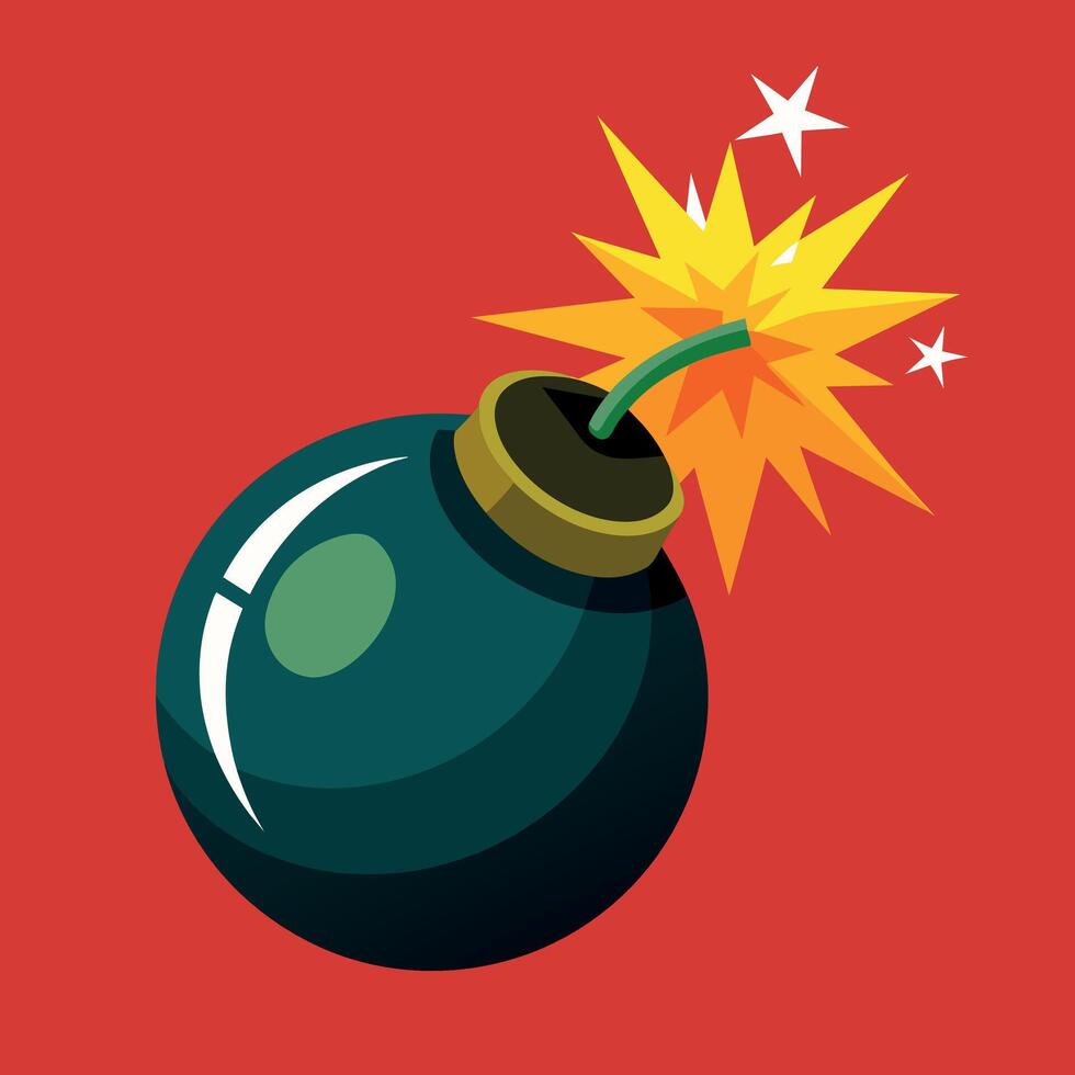 Cartoon bomb on a fire vector illustration