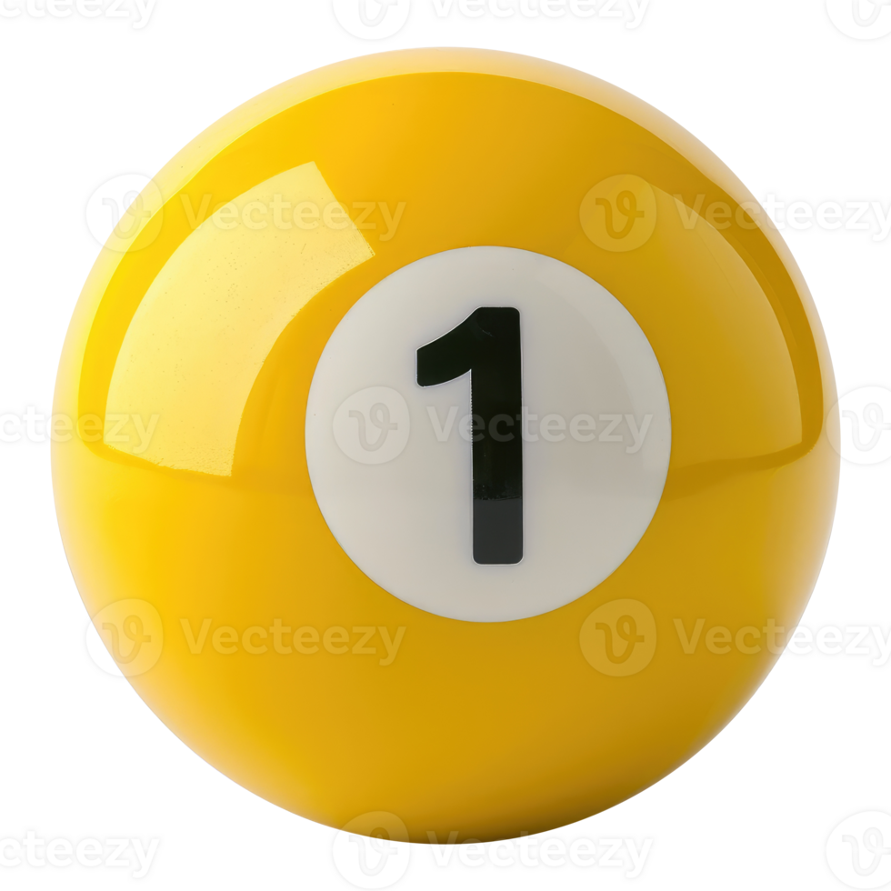 AI generated 1-Ball One-Ball Billiard Pool Ball png