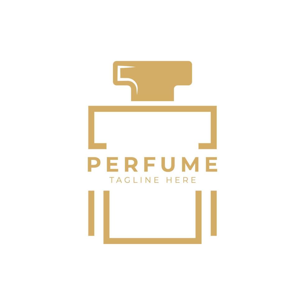 sencillo lujo botella perfume logo modelo vector