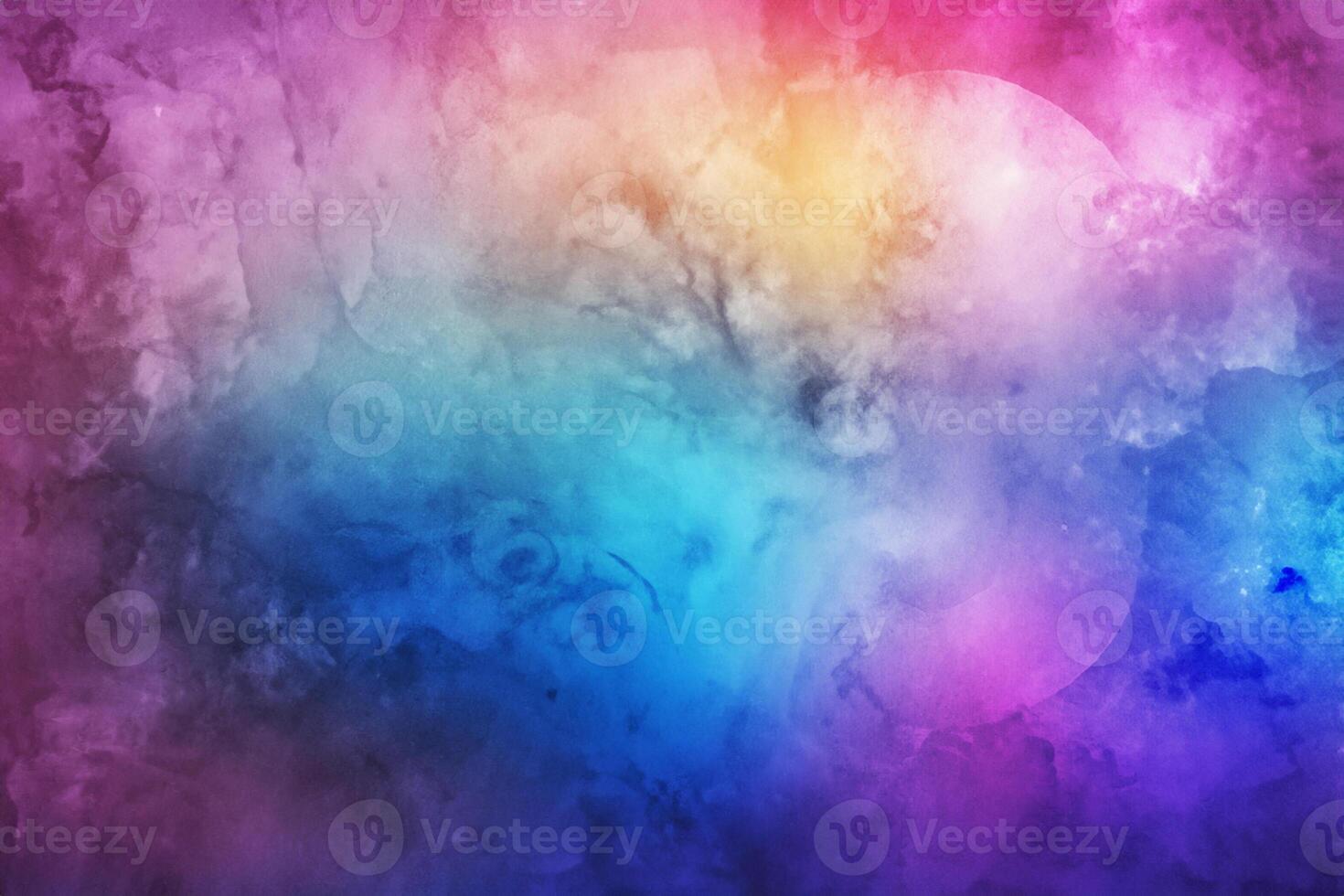 Abstract Hand Painted Watercolor and Ink Textures, Vibrant Colors on White Paper with Ombre Effects and Paint .Seepage photo