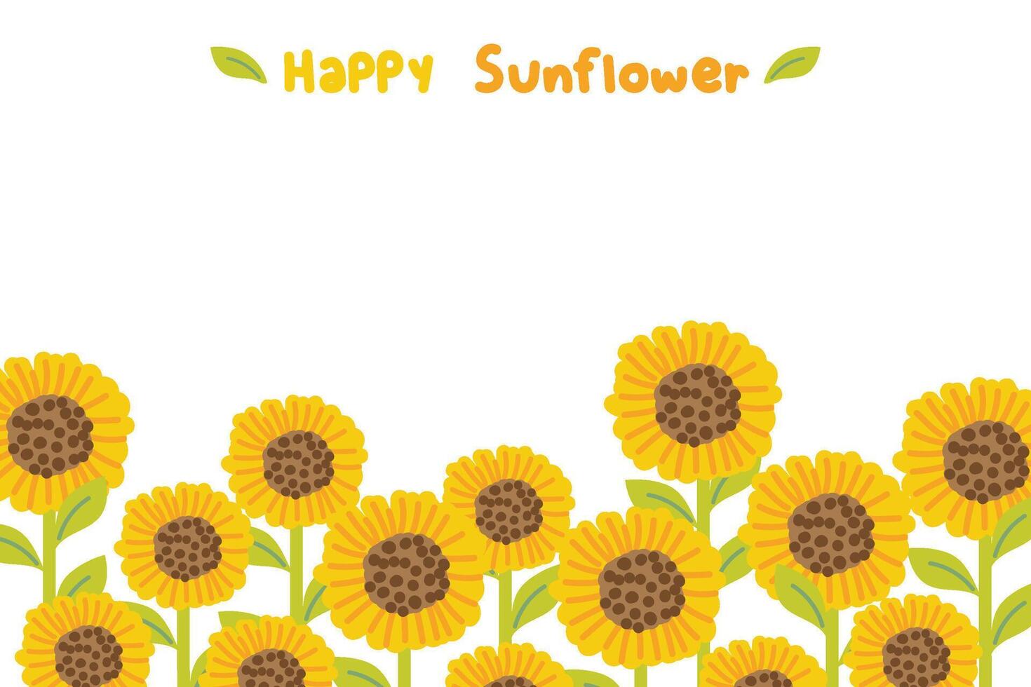 Sunflower cartoon hand drawn on white background.Spring time.Floral.Blooming.Nature.Image for card,poster,decoration.Kawaii.Vector.Illustration. vector