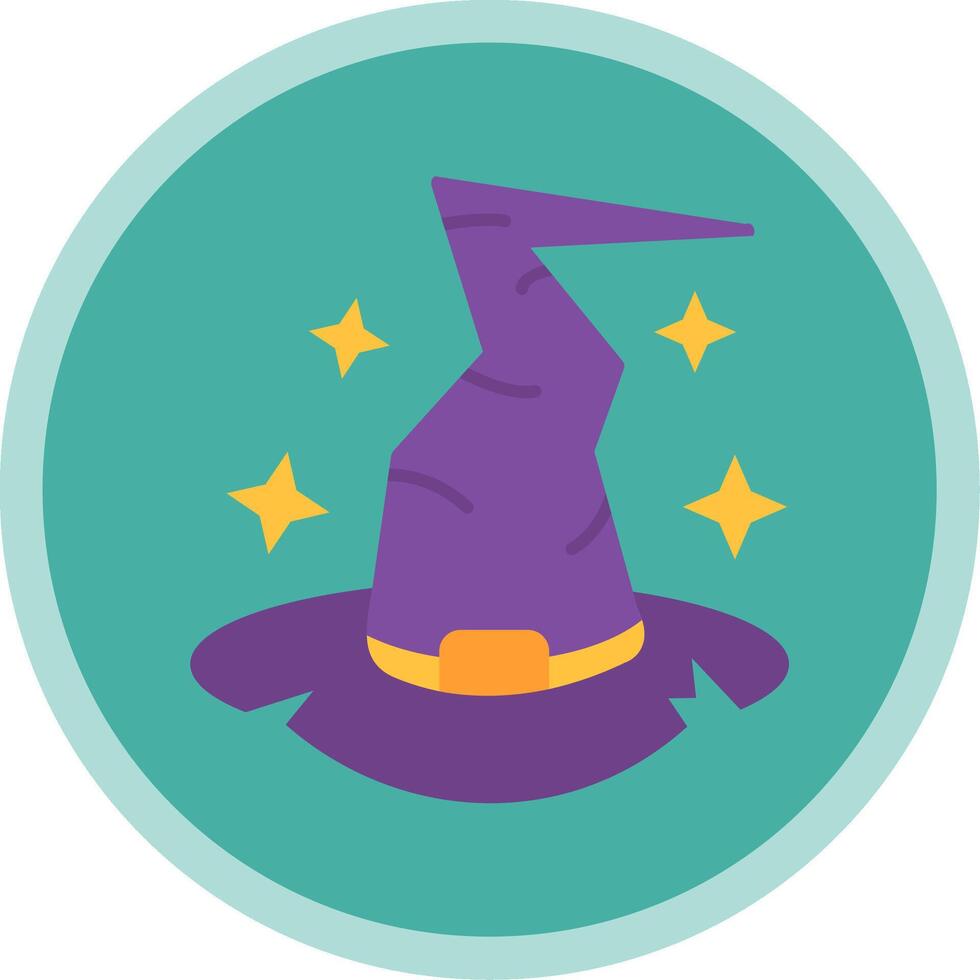 Witch hat Flat Multi Circle Icon vector