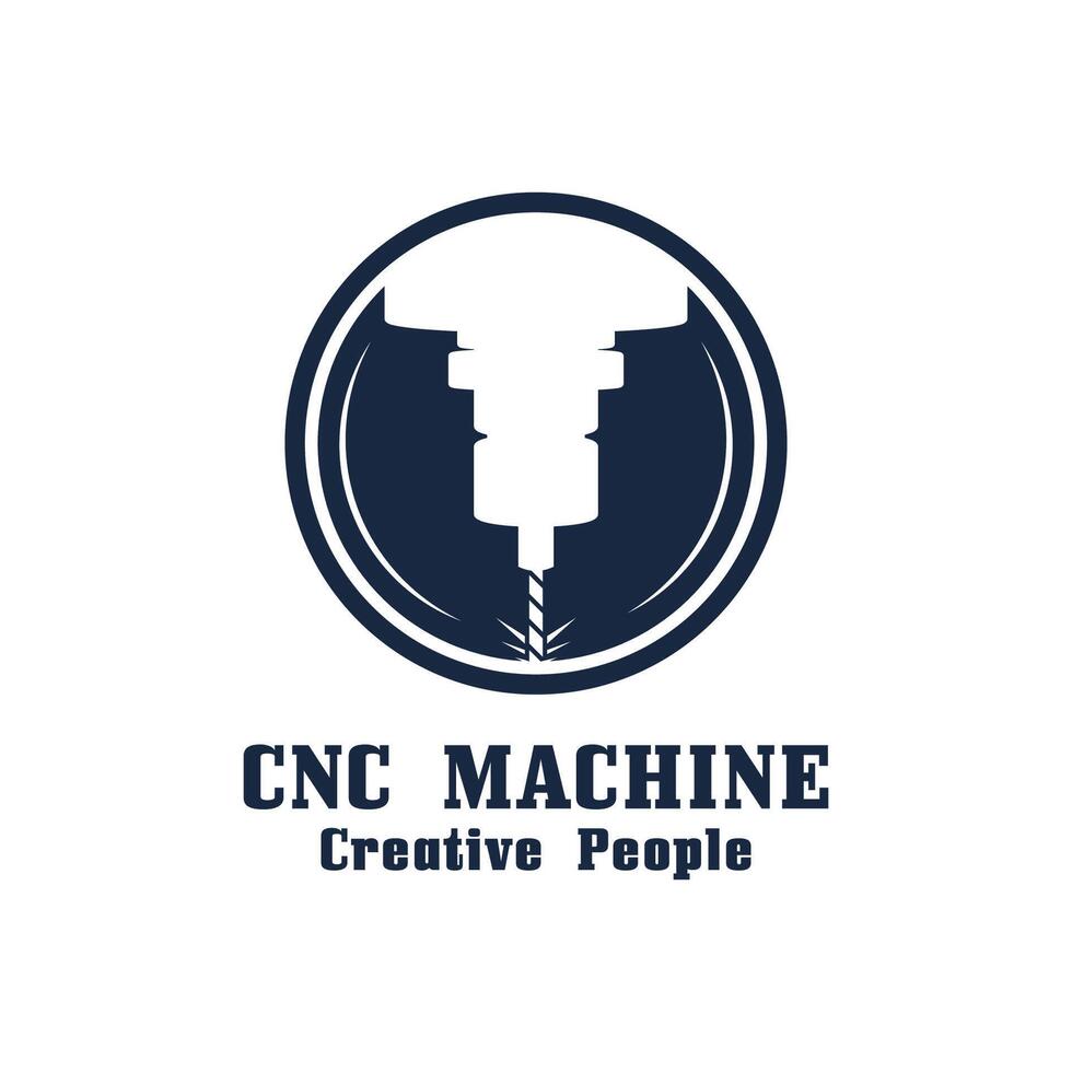 CNC Lathe machine Logo Computer Numerical Control modern 3D cutting technology design manufacturing industry cutting. This logo is ideal for cnc cutting maschines, woodworking industry, and similar. vector