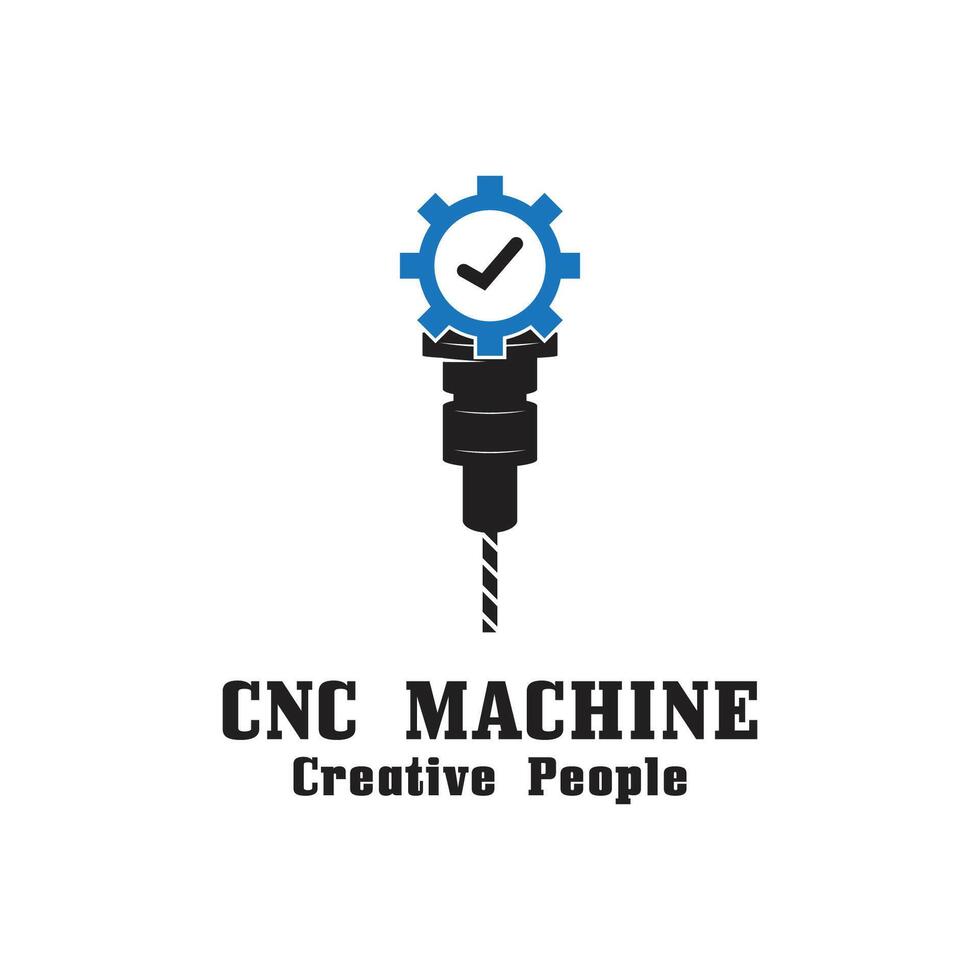 CNC Lathe machine Logo Computer Numerical Control modern 3D cutting technology design manufacturing industry cutting. This logo is ideal for cnc cutting maschines, woodworking industry, and similar. vector