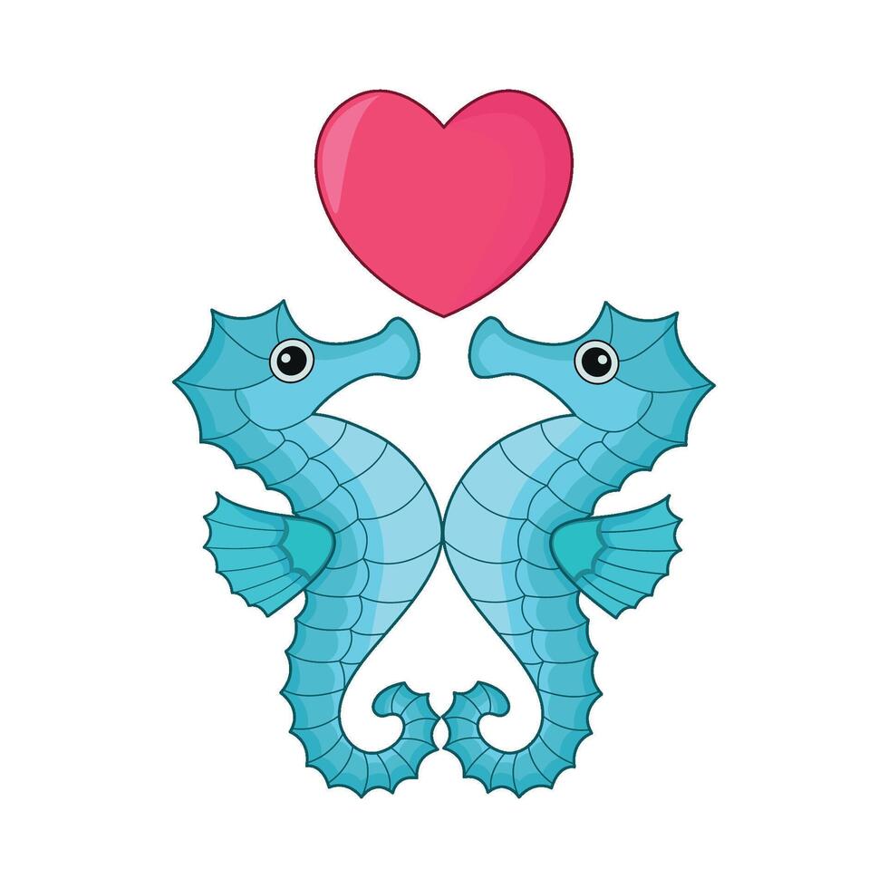illustration of seahorse couple vector