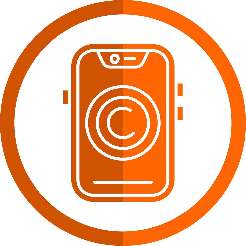 Copyright Glyph Orange Circle Icon vector