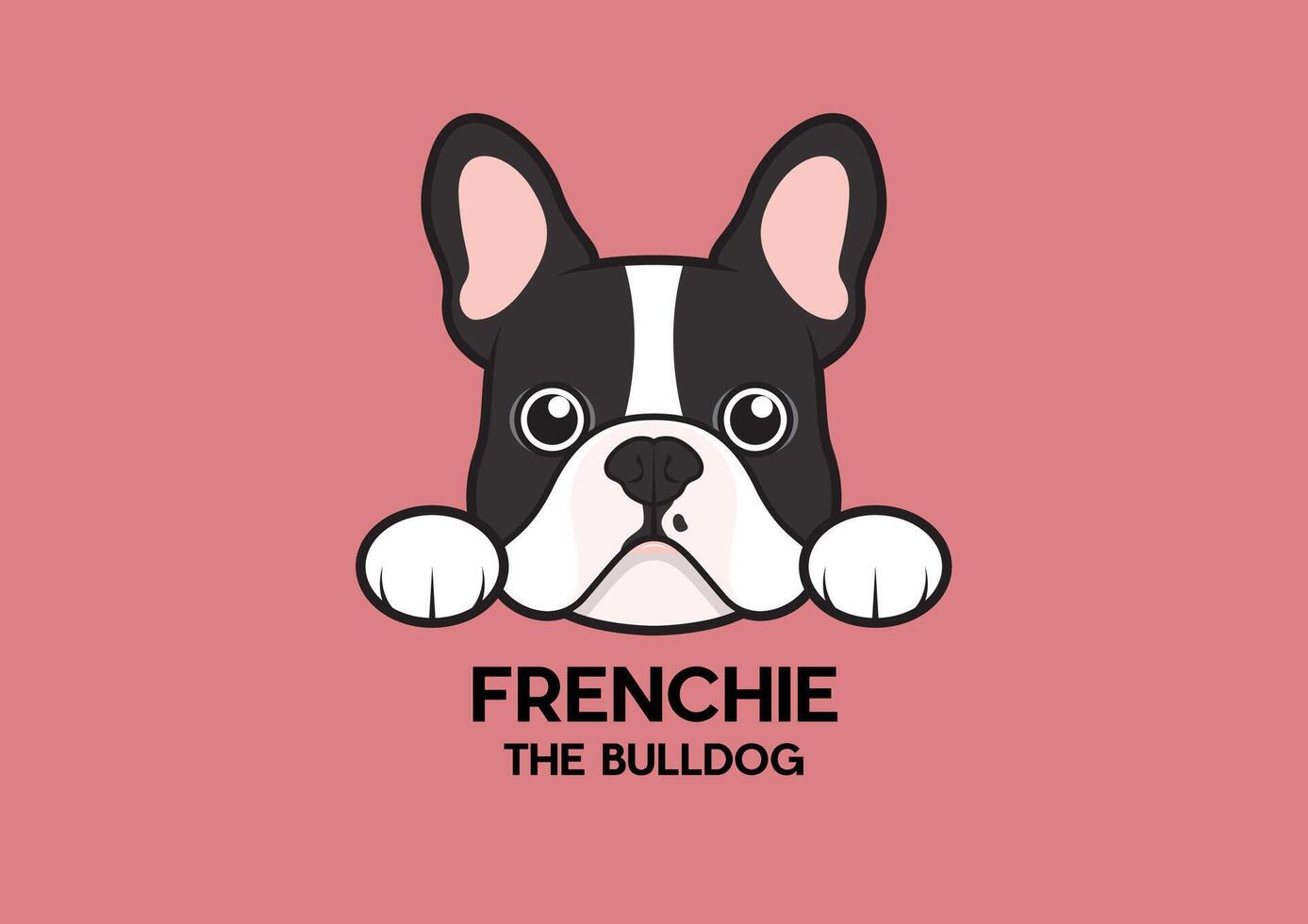 A cute little Frenchie is stuck to the edge of the table and waiting for some foodA cute little Frenchie is stuck to the edge of the table and waiting for some food vector
