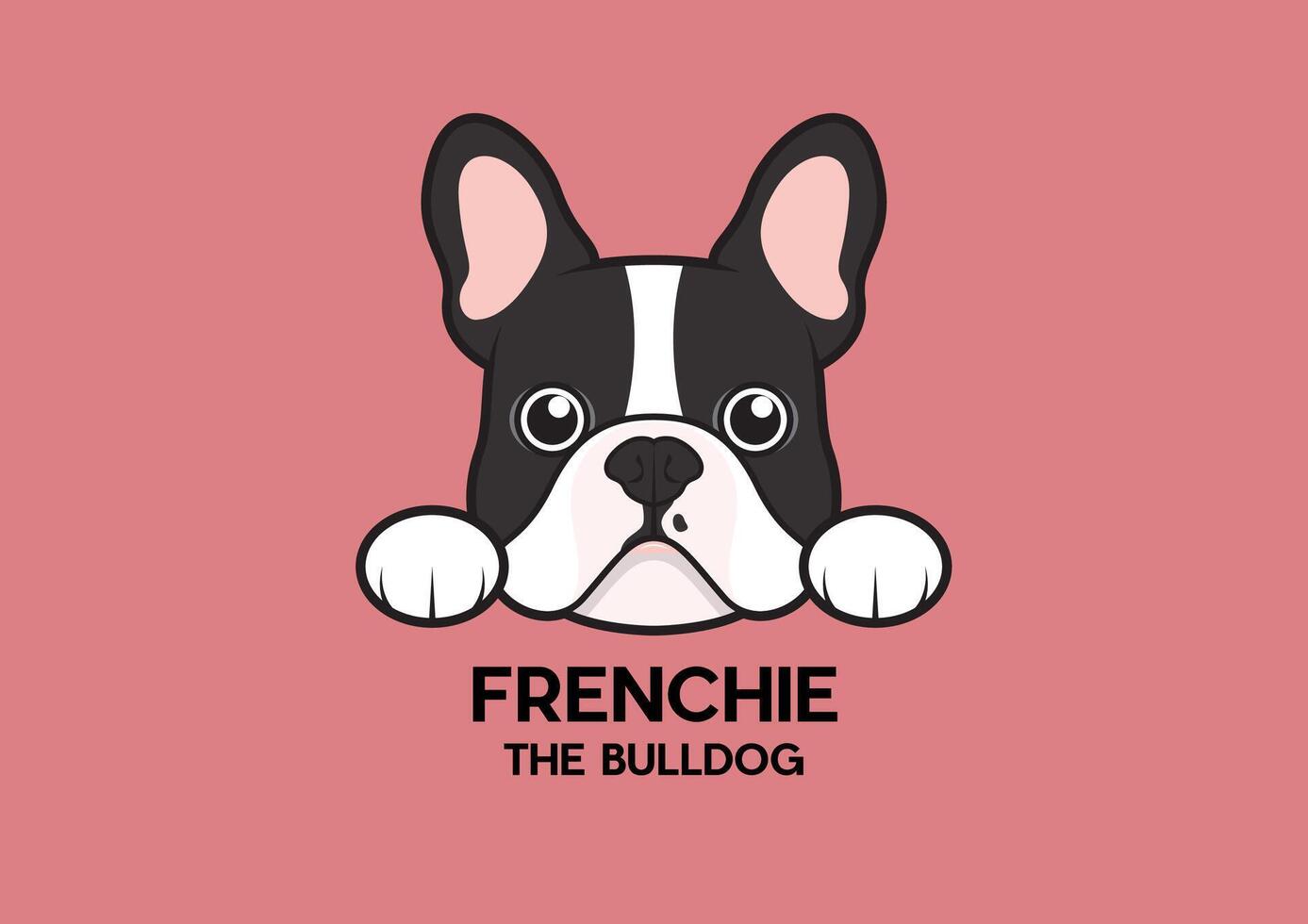 A cute little Frenchie is stuck to the edge of the table and waiting for some foodA cute little Frenchie is stuck to the edge of the table and waiting for some food vector