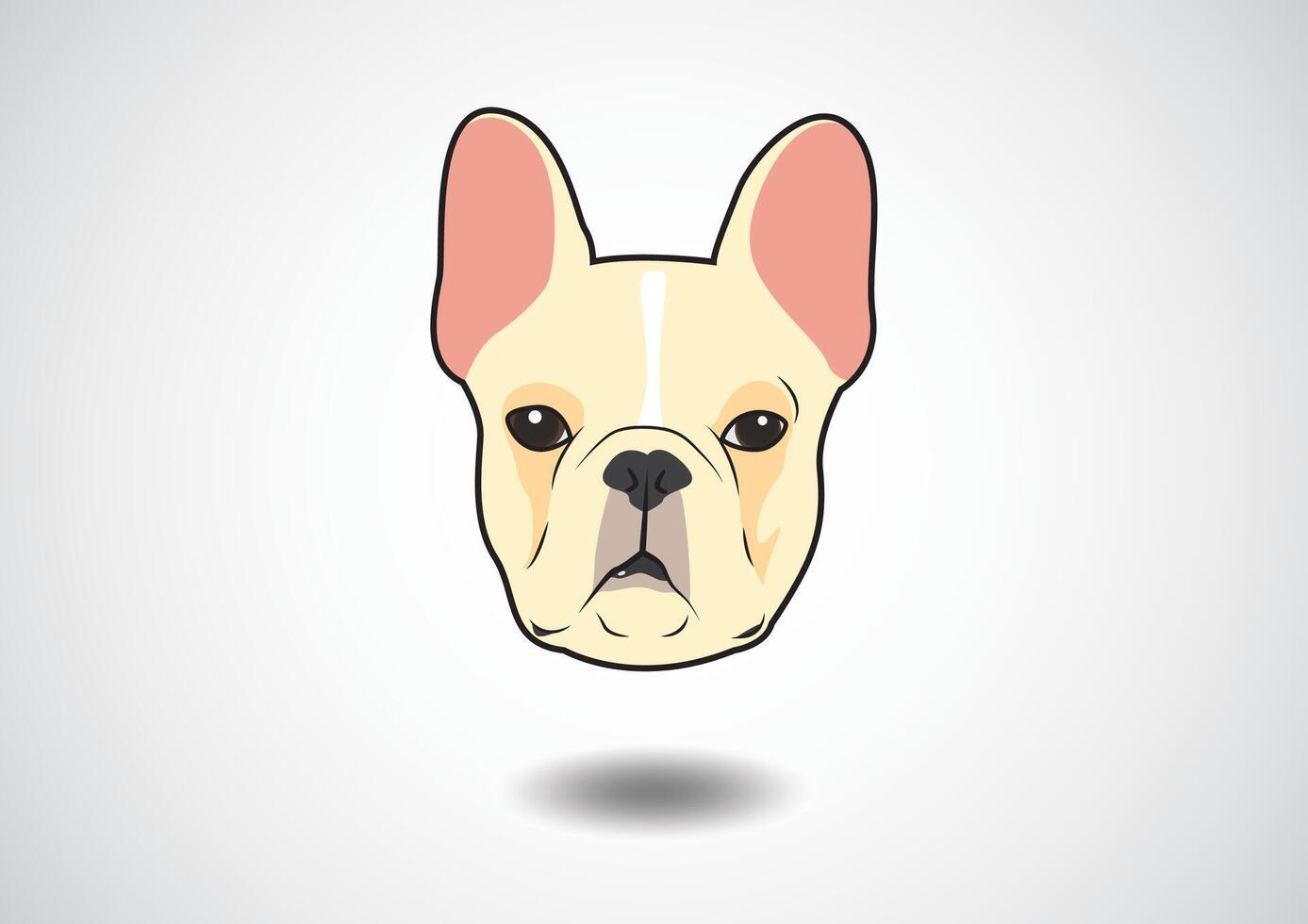 Cute Brown French Bulldog Face Vector