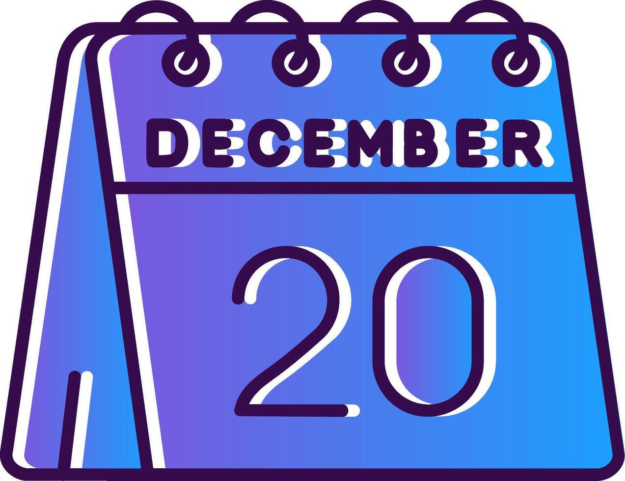 20th of December Gradient Filled Icon vector