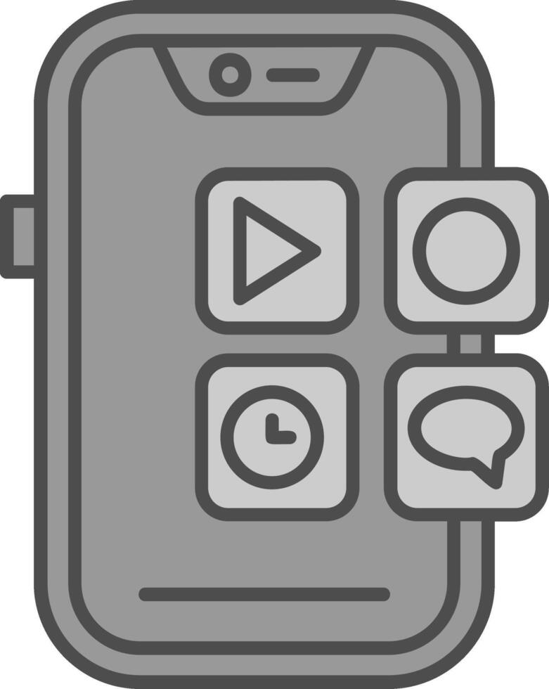 Mobile application Line Filled Greyscale Icon vector