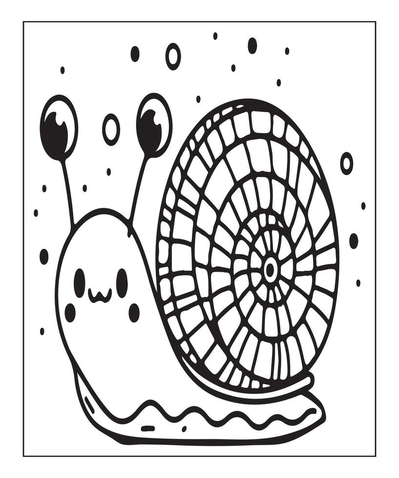 AI generated snail coloring page for kids vector