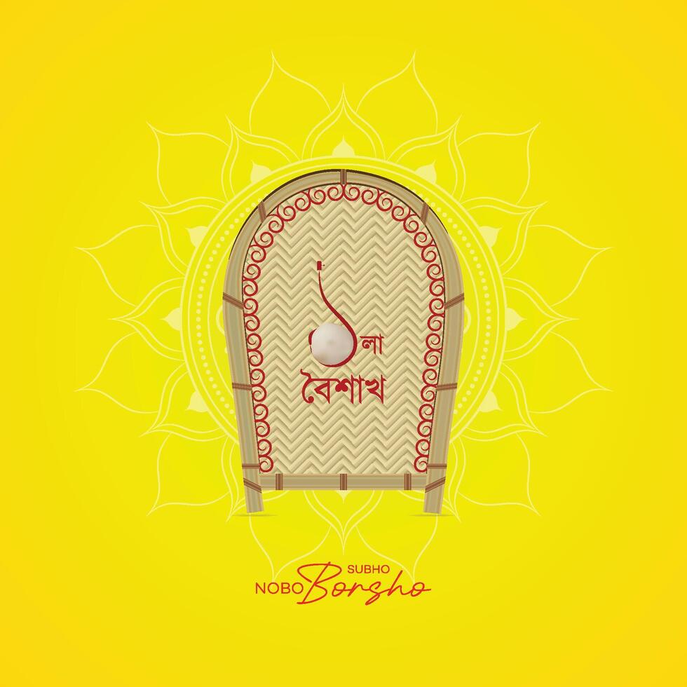 Pohela boishakh, festival de. Pohela boishakh póster, bengalí nuevo año, todoterreno noboborsho, plano ilustración de social medios de comunicación correo. saludo, tarjeta, vector