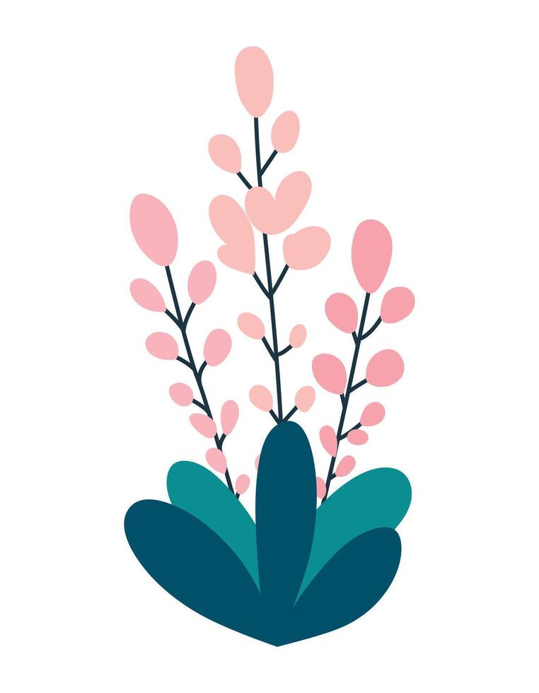 brezo flores aislado en blanco antecedentes. plano estilo vector