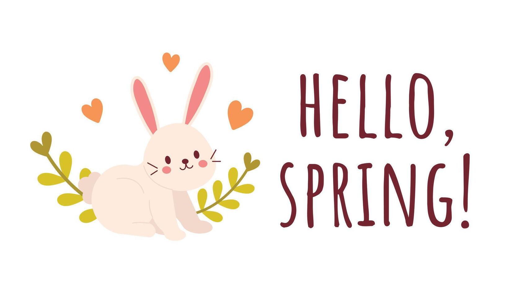 Bunny with spring flowers vector
