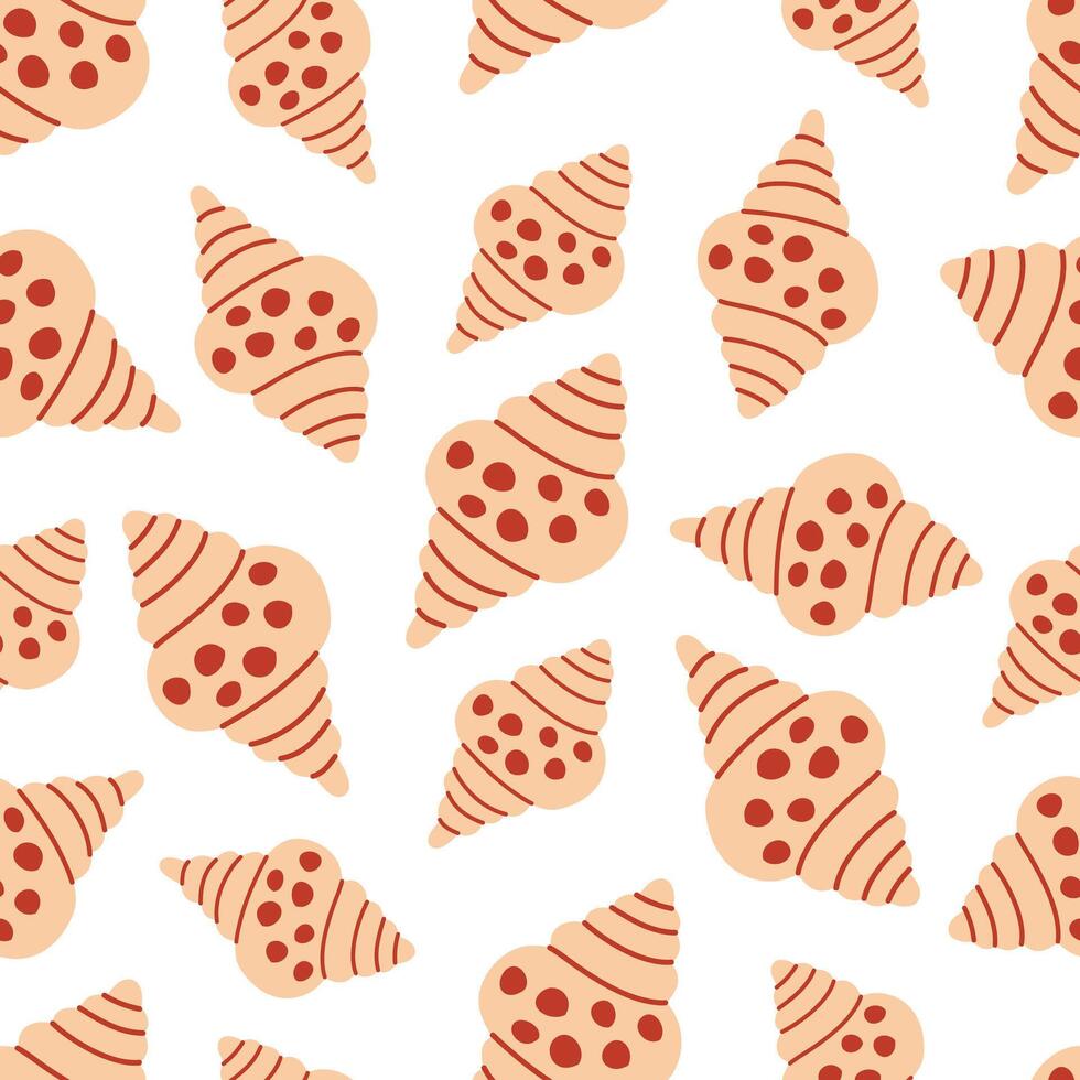 Seashells seamless pattern. Trendy background of seashells for wrapping paper, web, textile. Marine decoration. vector