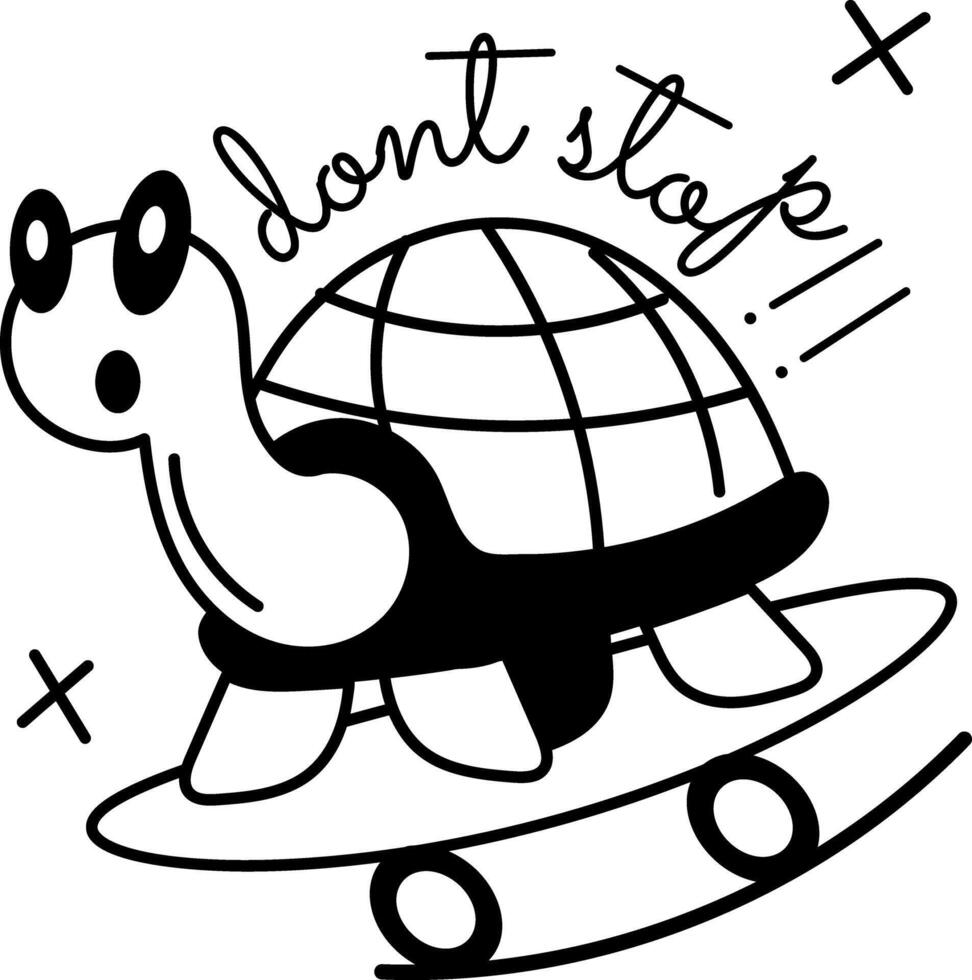 Trendy Skating Turtle vector