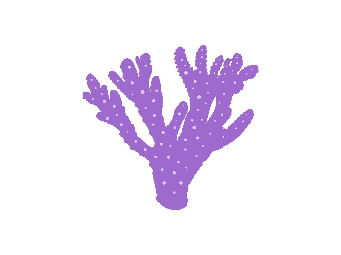 Hand-drawn flat coral illustration. Underwater tropical reef element. Vector design isolated on white background.