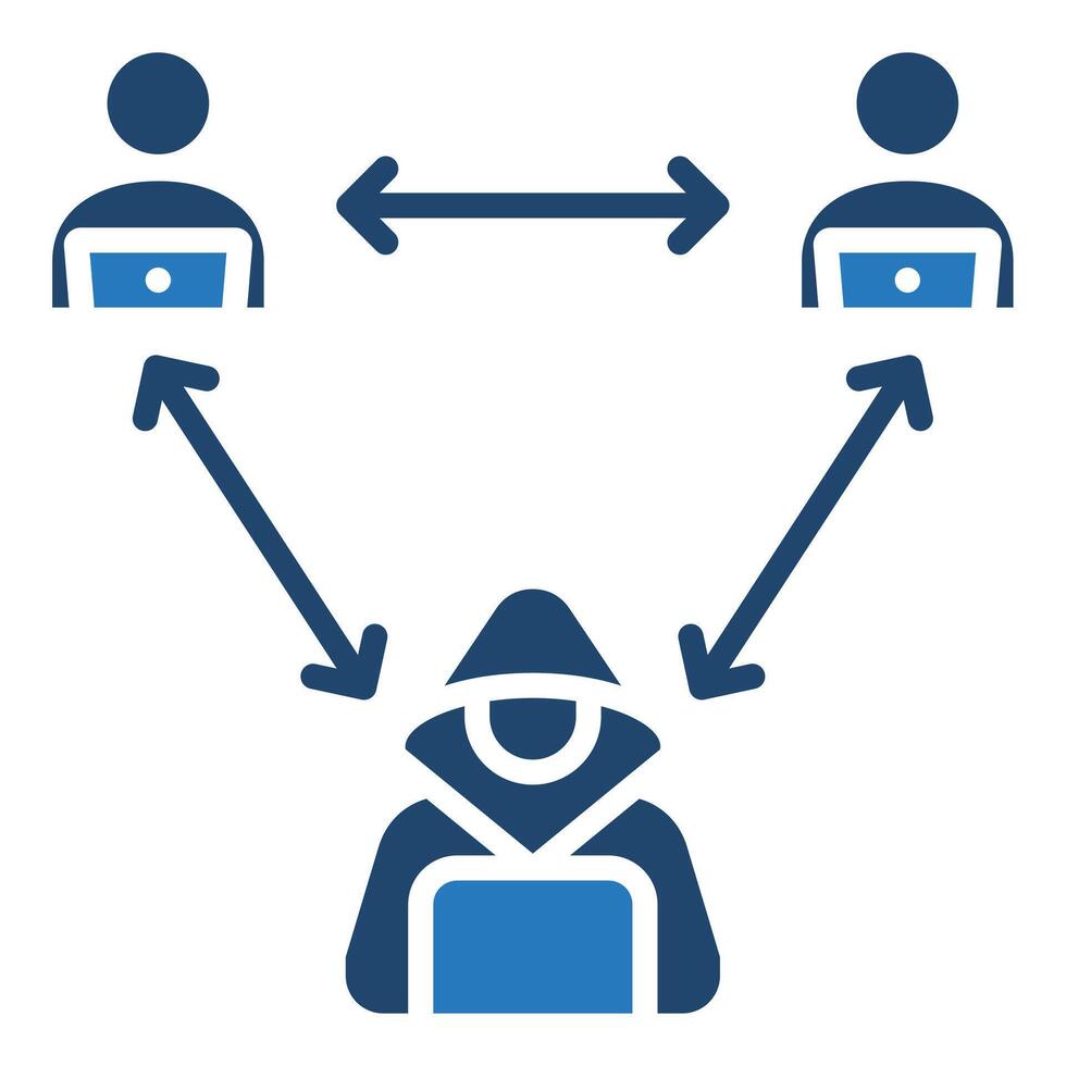 Man-in-the-Middle Attack icon vector illustration