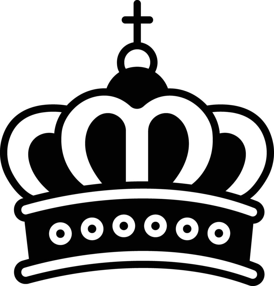 Crown glyph and line vector illustration