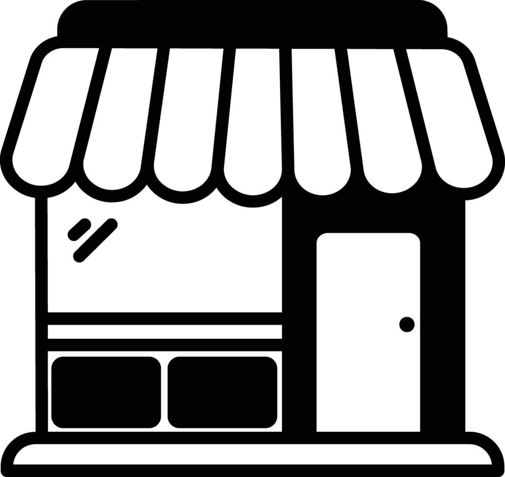Coffee shop glyph and line vector illustration