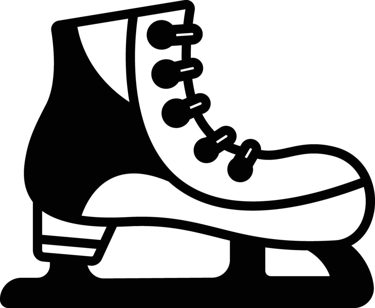 Skating glyph and line vector illustration