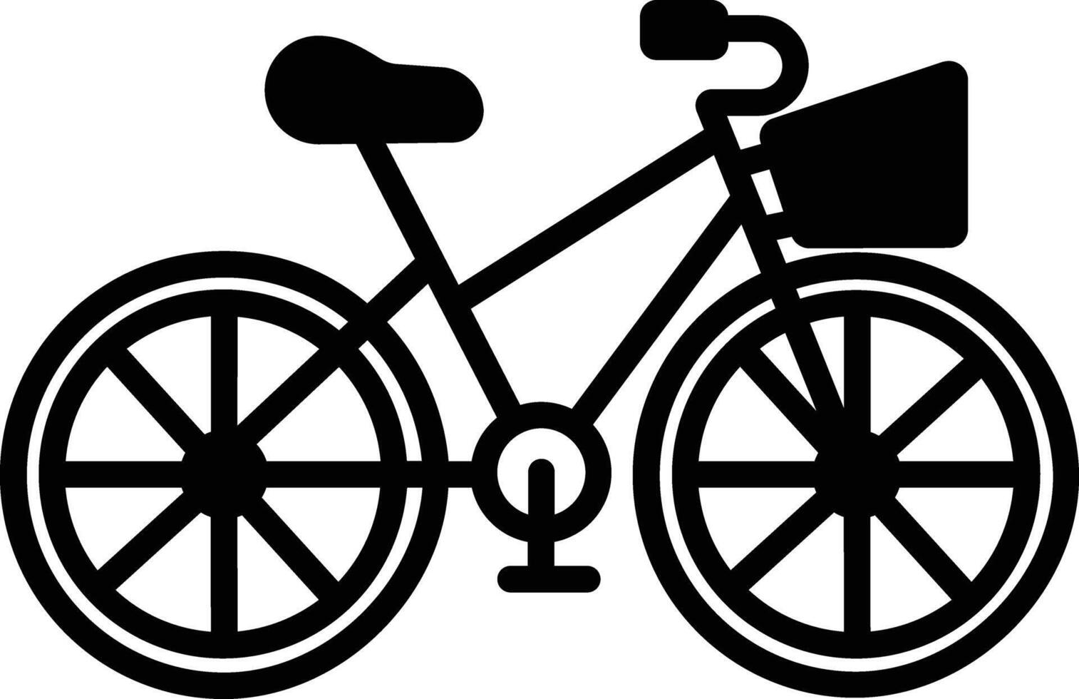 bicicleta glifo y línea vector ilustración