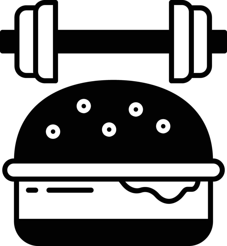 unhealthy food glyph and line vector illustration