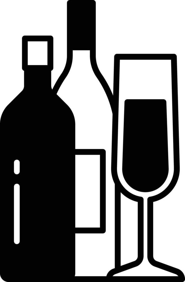 alcohol glyph and line vector illustration