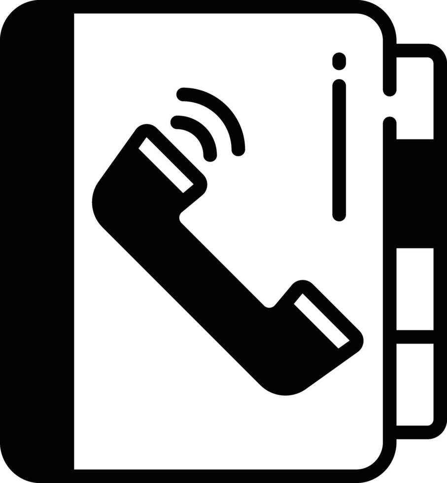 Contact glyph and line vector illustration