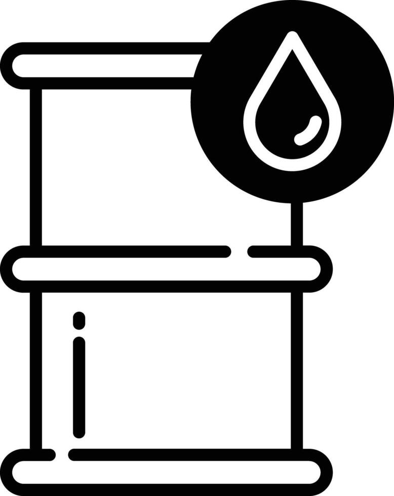 Oil Barrel glyph and line vector illustration