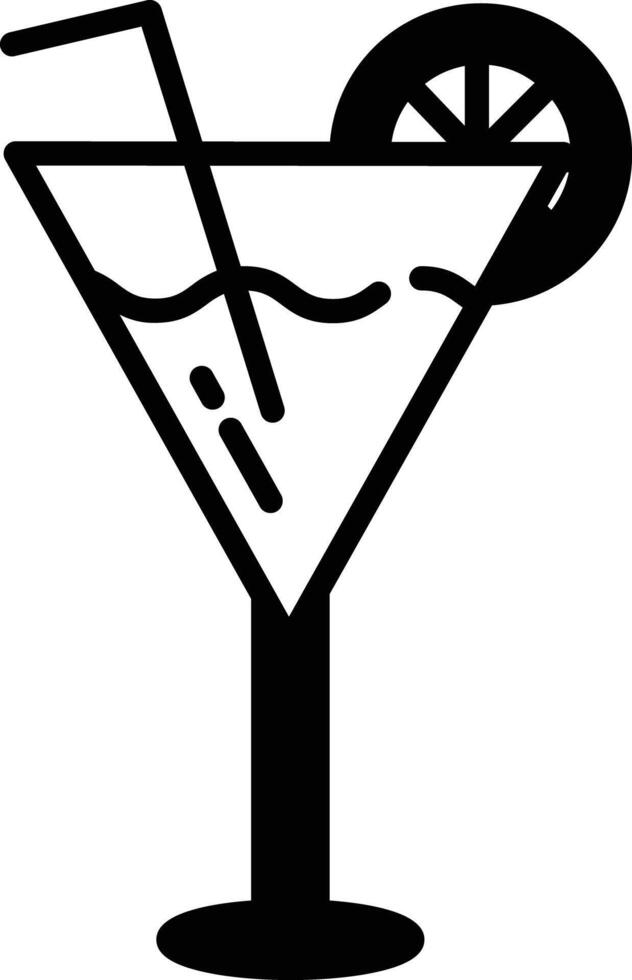 Cocktail glyph and line vector illustration