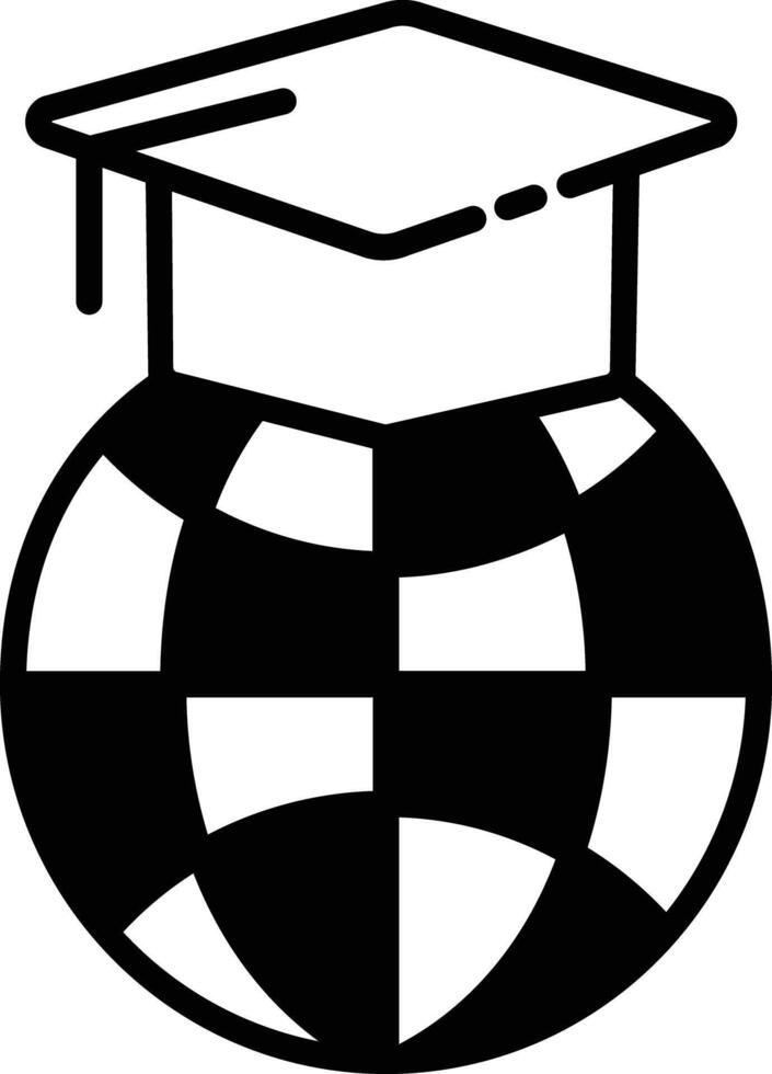 Graduation glyph and line vector illustration