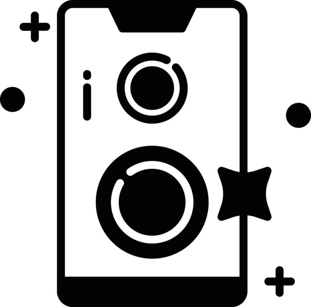 Speaker Box glyph and line vector illustration