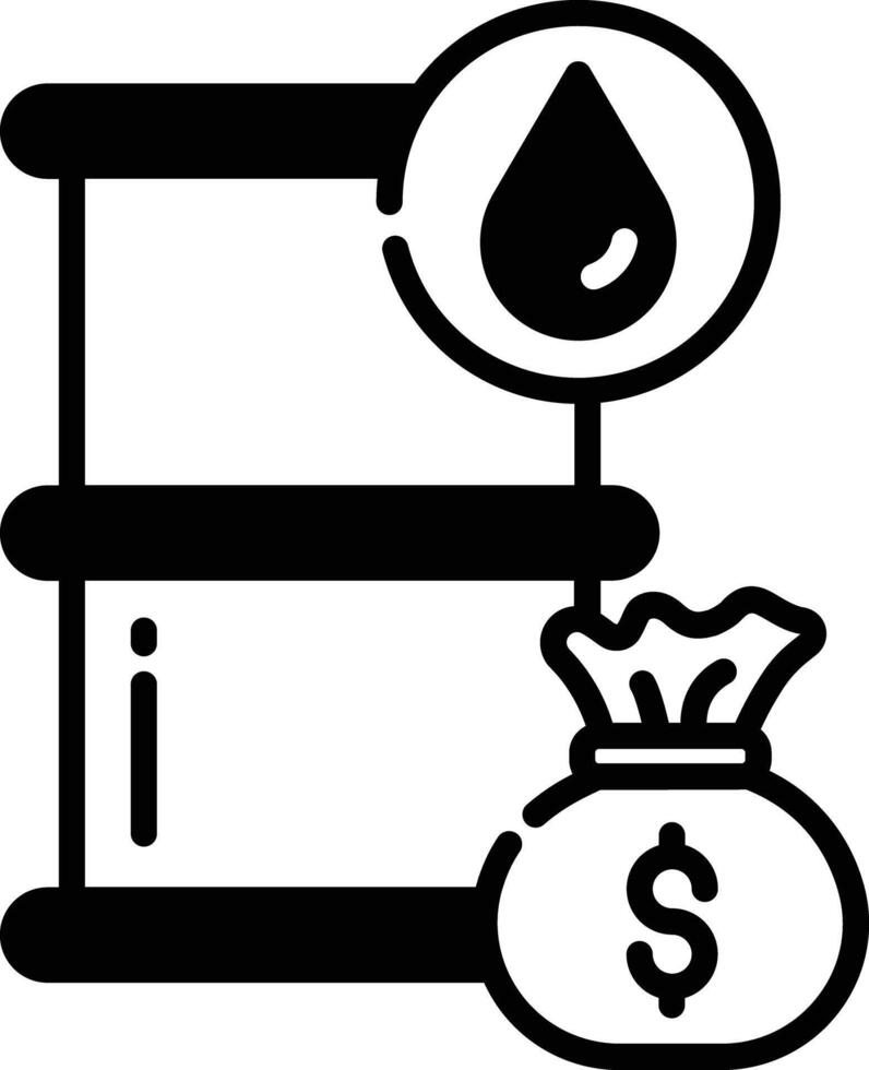 Oil profit glyph and line vector illustration