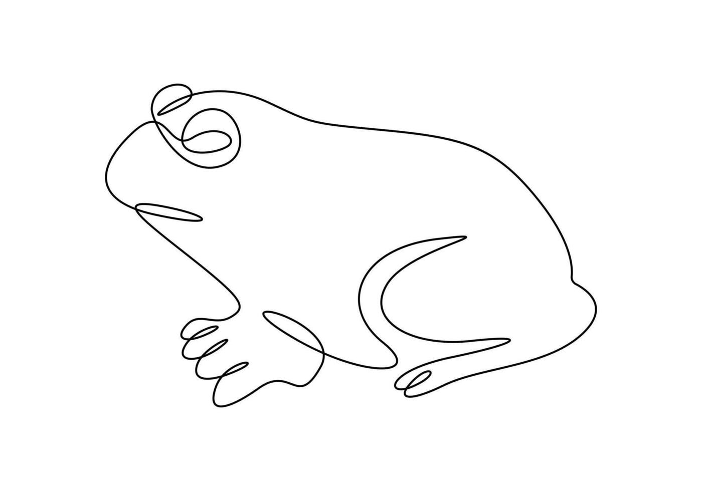 Simple frog outline continuous one line drawing vector illustration