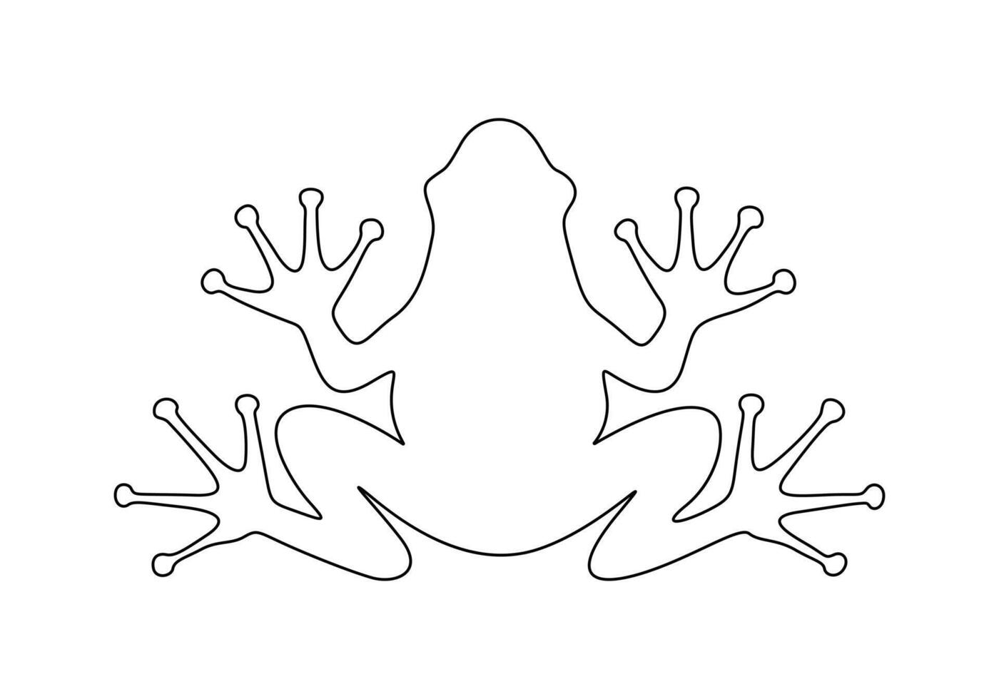 Simple frog outline continuous one line drawing vector illustration