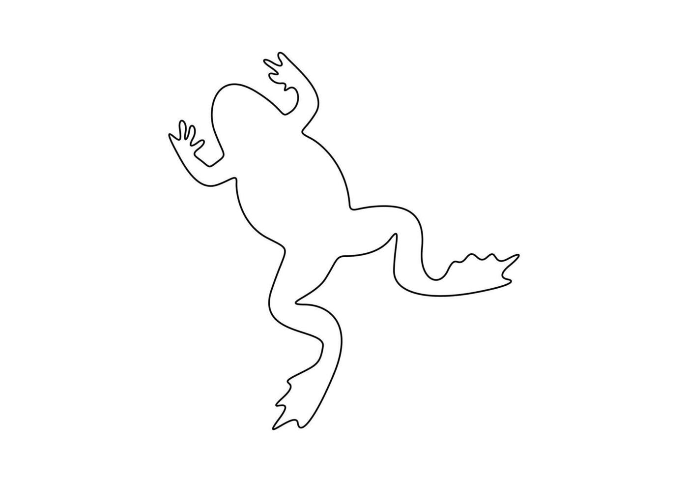 Simple frog outline continuous one line drawing vector illustration