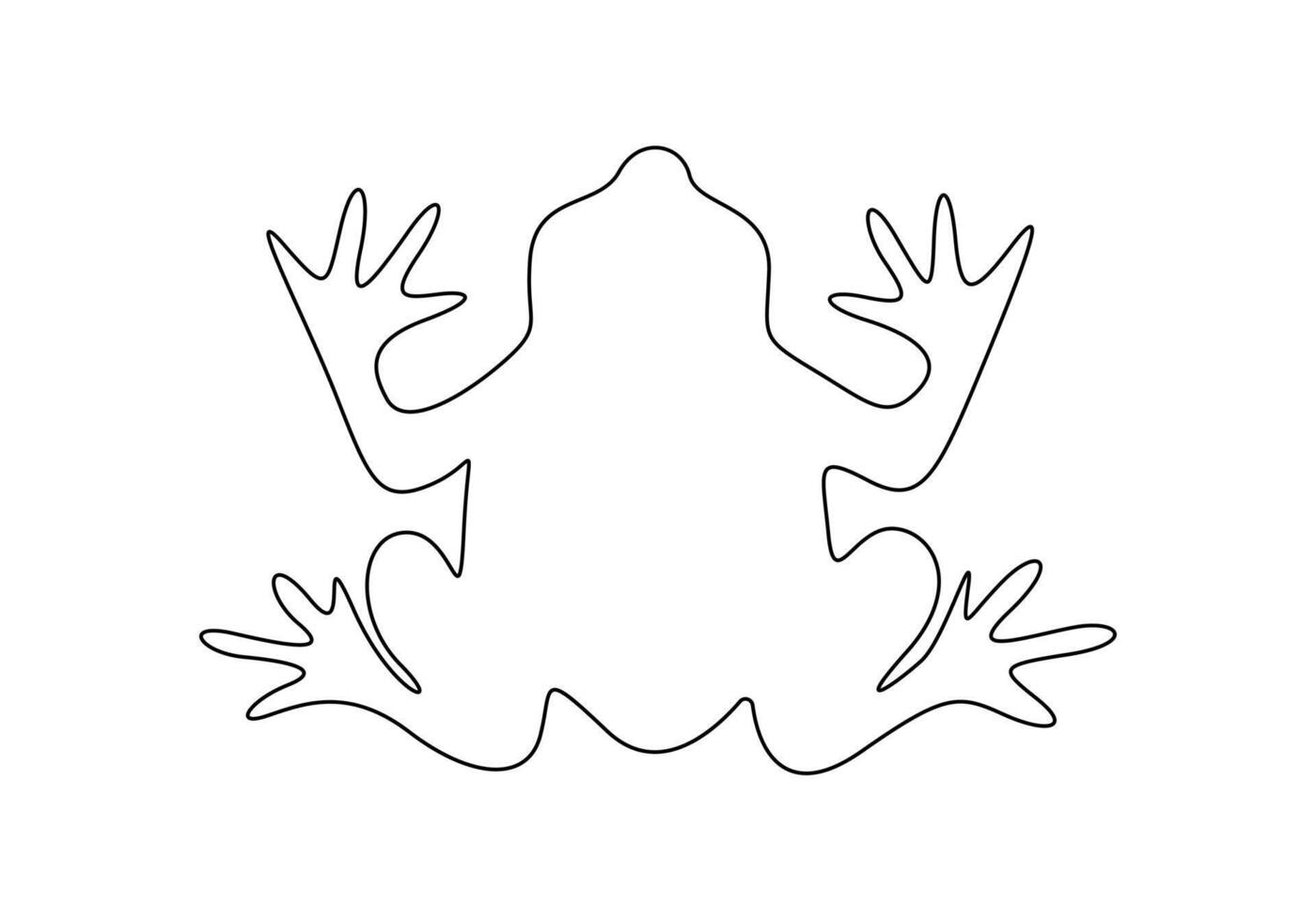 Simple frog outline continuous one line drawing vector illustration