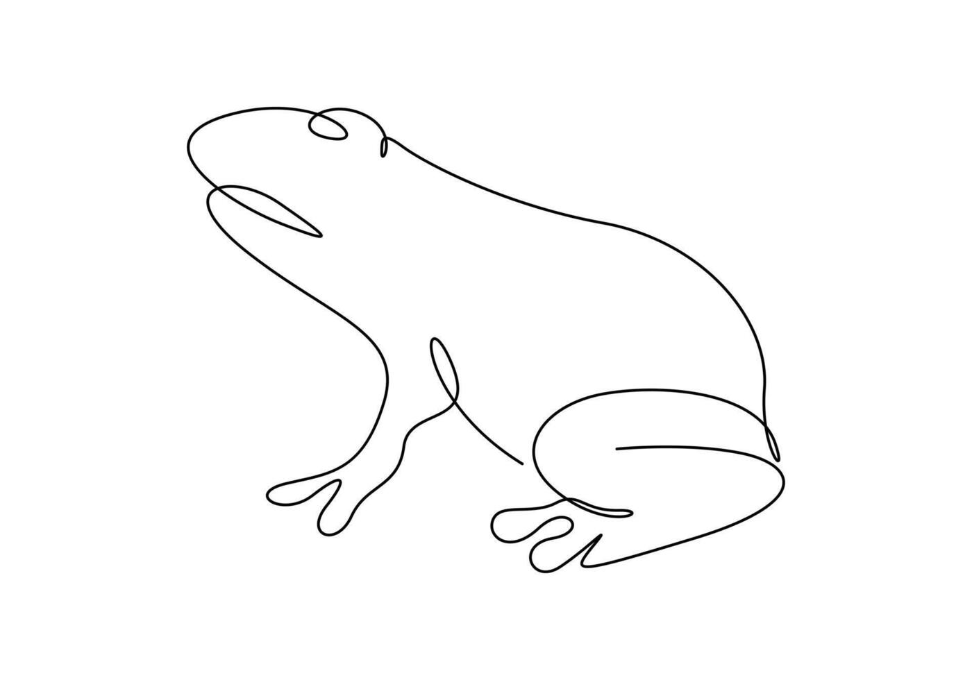 Simple frog outline continuous one line drawing vector illustration