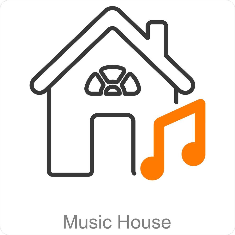 música casa y melodía icono concepto vector