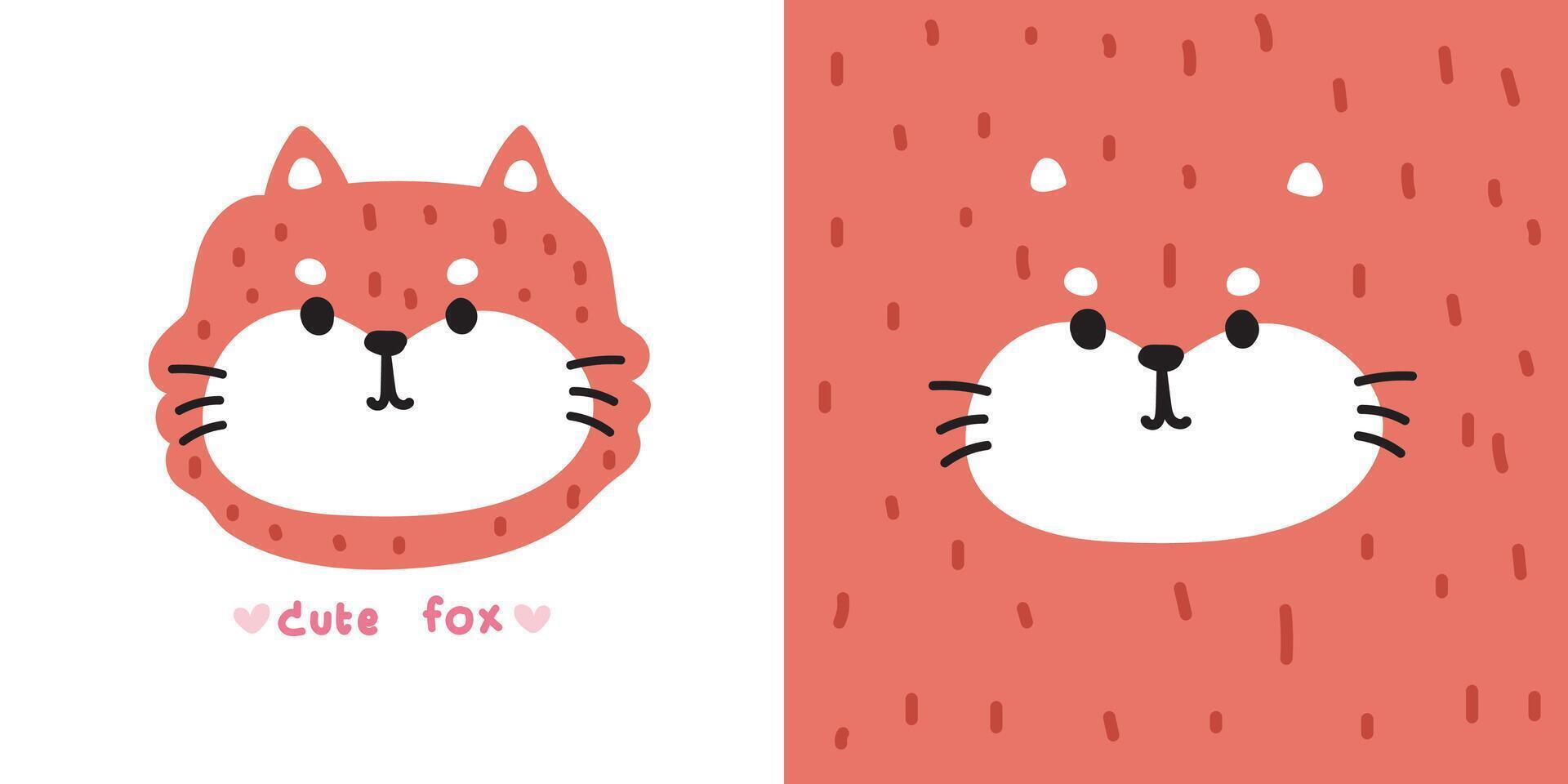 Cute smile fox face soft hair hand drawn.Wild head animal character cartoon design.Kid graphic.Image for card,poster,print screen,baby clothing,T-shirt,sticker.Kawaii.Vector.Illustration. vector