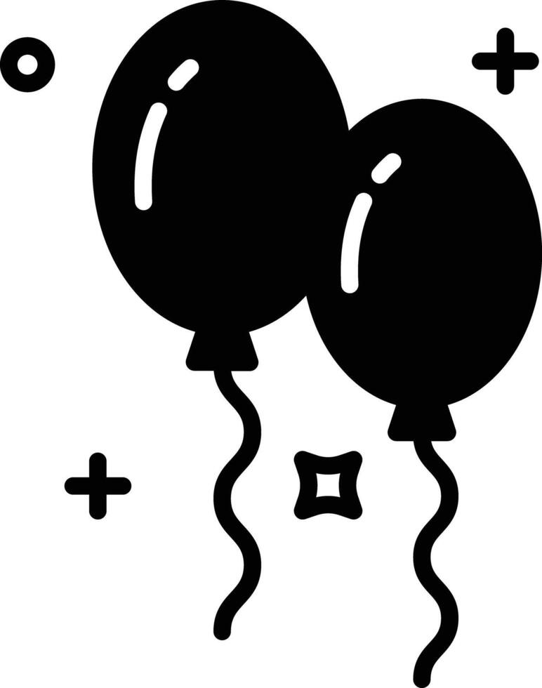 Balloons glyph and line vector illustration