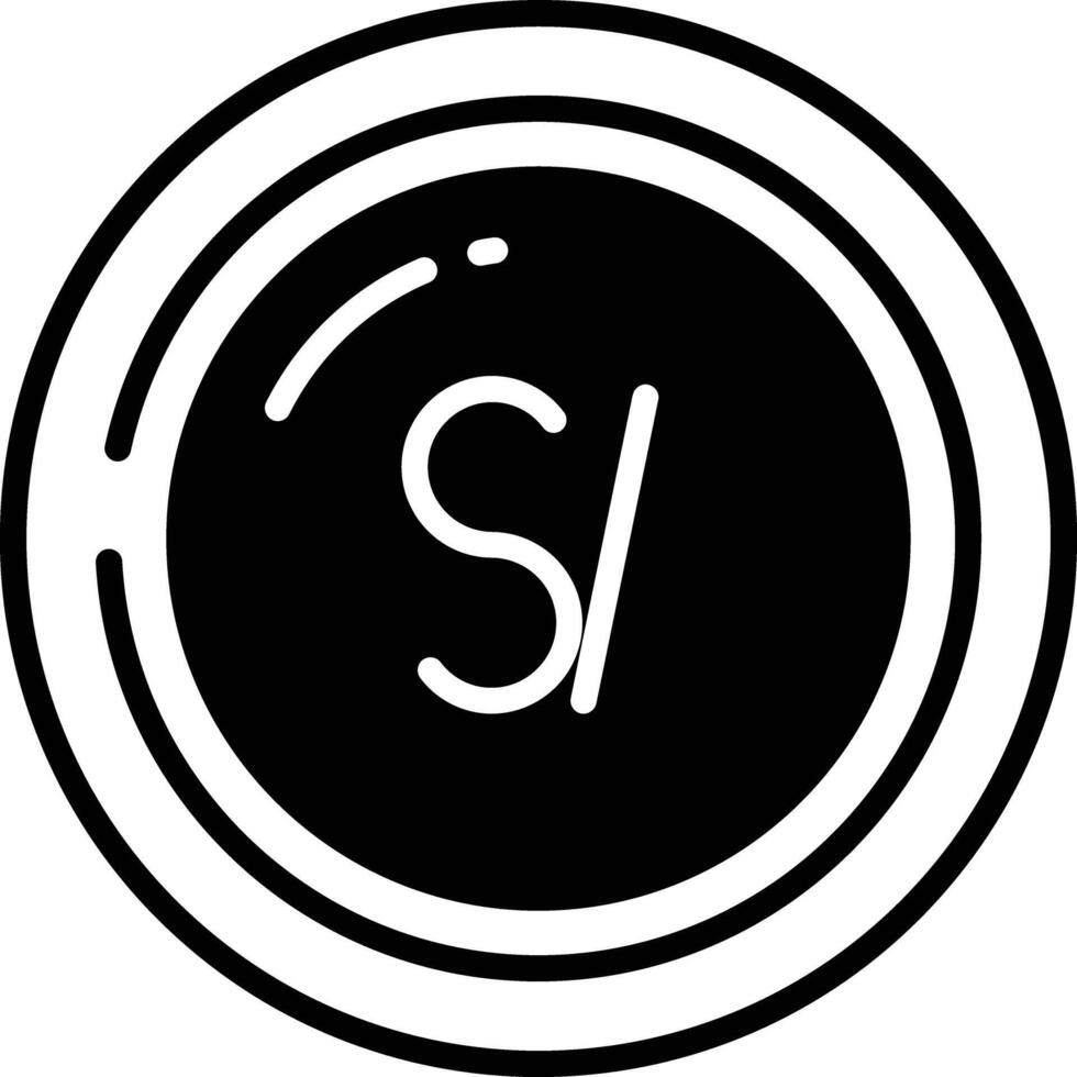 Nuevo  Sol Coin glyph and line vector illustration
